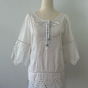 Romeo & Juliet Couture White Eyelet Blouse